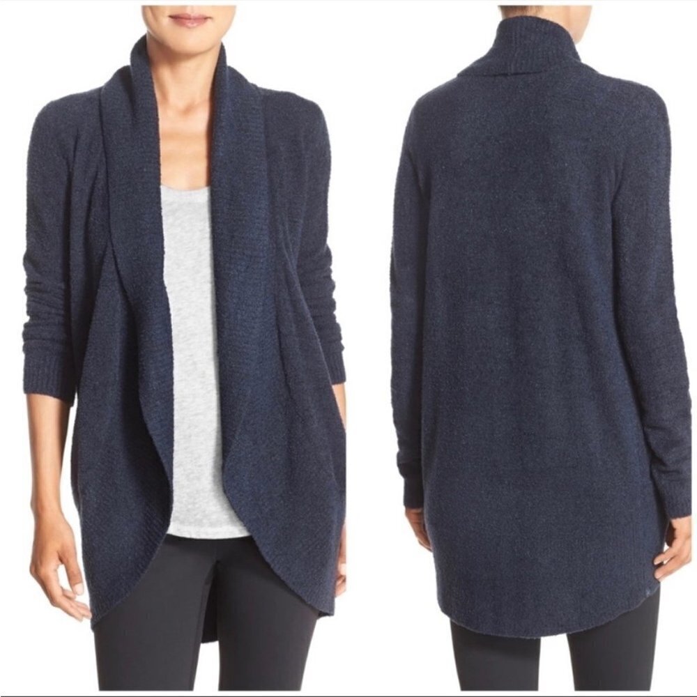 Barefoot Dreams Cozychic Lite Style 452 Indigo Cardigan Sweater Size Medium